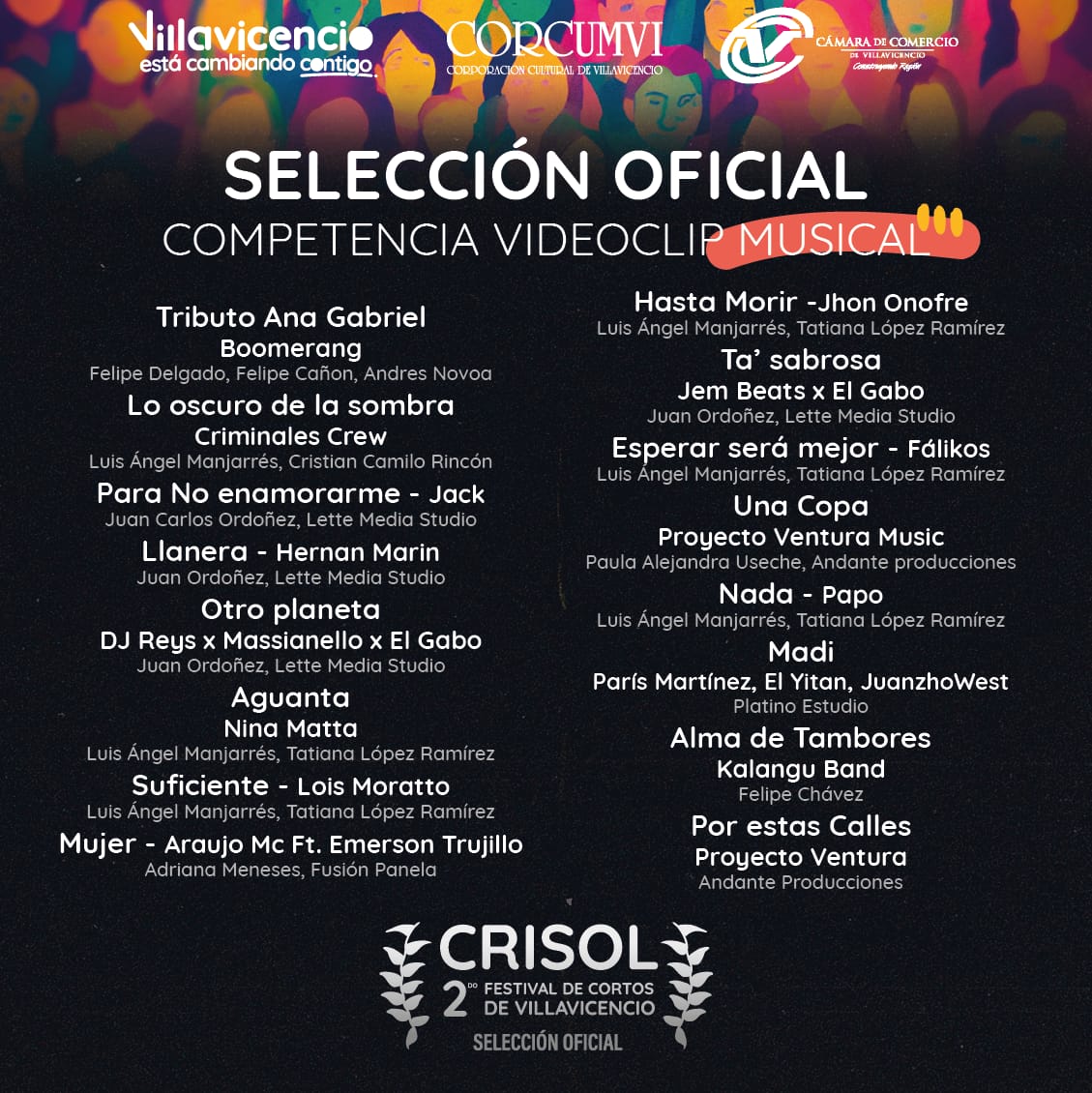 Pieza oficial de selección — Competencia Videoclip Musical, CRISOL 2022